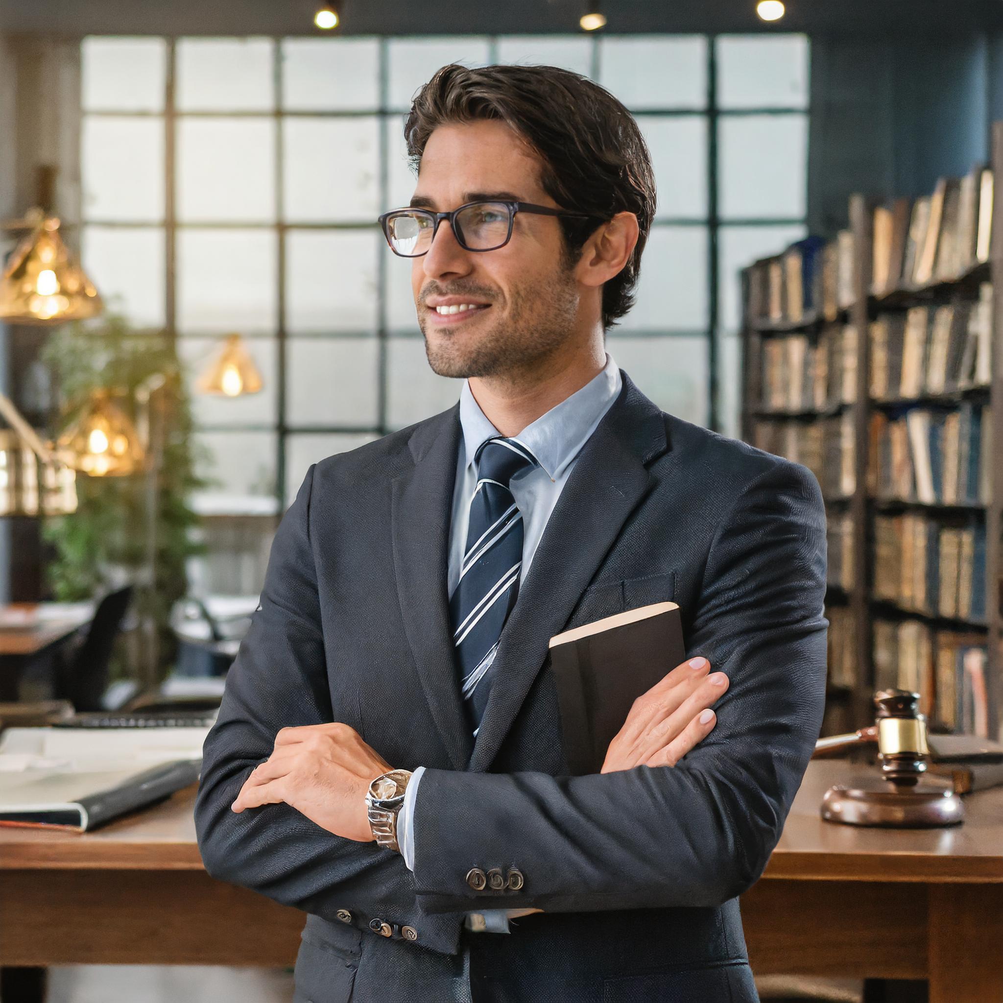 Männliche Person in Geschäftskleidung, seriöse Ausstrahlung